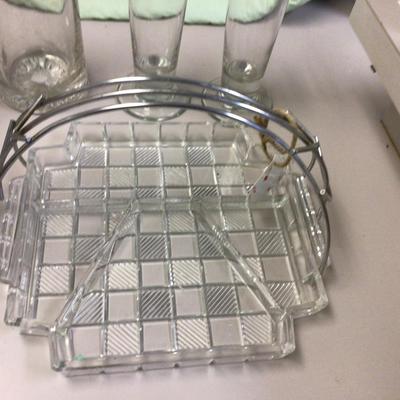 Clear Glass Beer Glass and MCM Glass Tray