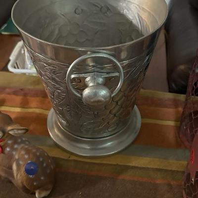 William and Mary style wriggle work silver beaker marked Jane Sumner