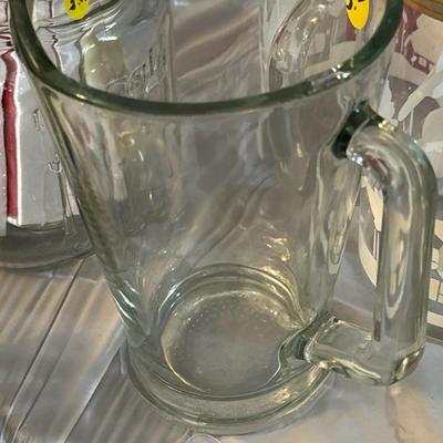 Glass Beverage Beer Pitcher Clear Heavy 10”tall