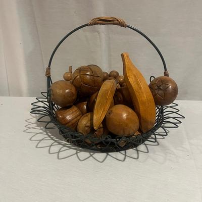 Wooden Fruit & Metal Basket (BB-MG)