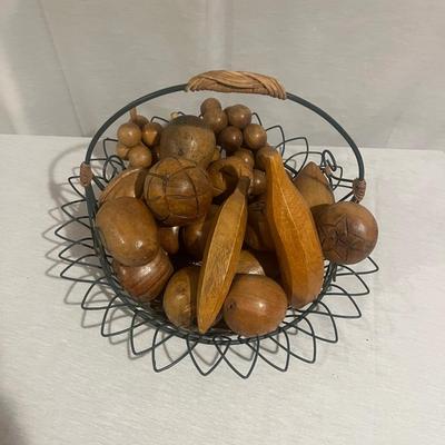 Wooden Fruit & Metal Basket (BB-MG)