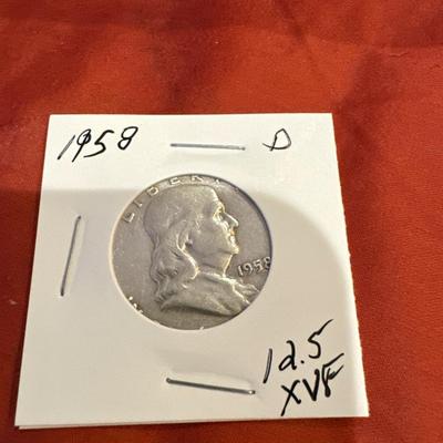 1958 D BENJAMIN FRANKLIN HALF 12.5 XVF SILVER