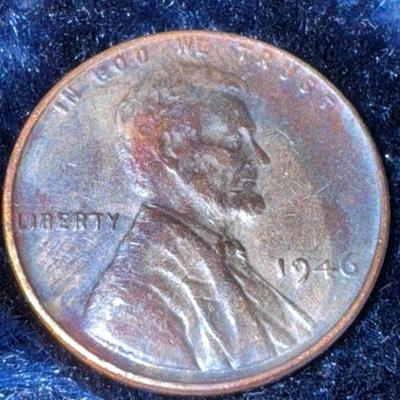 1946 P PENNY TONED RARE 3.0 VF