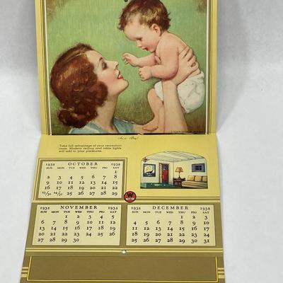 Vintage 1938 Calendar