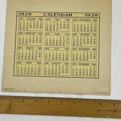 Vintage 1938 Calendar