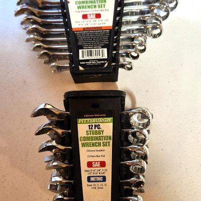 Lot #91 Pittsburgh 9 pc. Combination Wrench Set/ 12 pc SAE Metric Stubby Combo Wrench Set