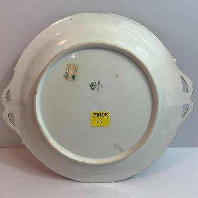 R/G Antique Porcelain 10-1/4" Plate...Decorative Water Lily/Flowers in VG Preowned Condition.