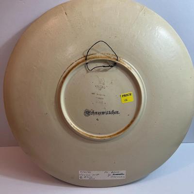 Antique METTLACH #2148 Snow White & The Seven Dwarfs Charger Plate 16" Diameter in VG Preowned Condition.