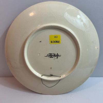 Antique French Sarreguemines Musical Theme Plate 8-3/4" "Rienzi" in VG Preowned Condition.