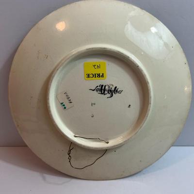 Antique French Sarreguemines Musical Theme Plate 8-3/4" "Die Meistersinger Von Nurnberg" in VG Preowned Condition.