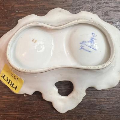 Antique Dresden Porcelain Egg Dish (Approx 5" x 4") in VG Preowned Condition.