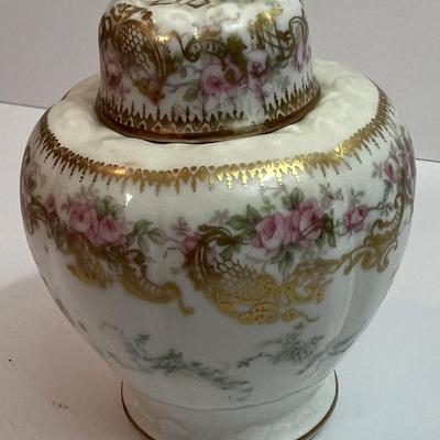 Vintage French Limoges Mini Ginger Jar w/Lid 4-1/4" Tall in Very Good Preowned Condition as Pictured.