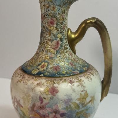 Antique Royal Doulton England Worcester Hand Painted 7.5" Mini Pitcher in Good Condition.
