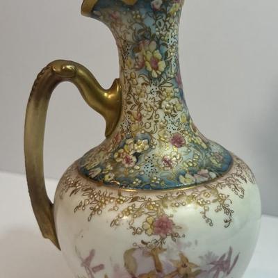 Antique Royal Doulton England Worcester Hand Painted 7.5" Mini Pitcher in Good Condition.