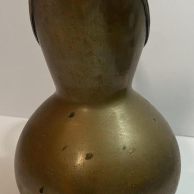 Vintage Stamped China Base Brass/Copper Combination Water Pitcher 9-1/2" Tall as Pictured.