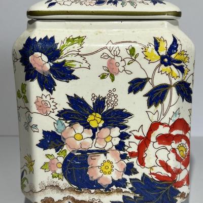 Vintage German Ceramic Cookie Jar 8-1/2" Tall in Good Preowned Condition.