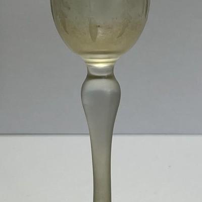 Antique Iridescent Signed Steuben/Hawkes Verre De Soie Stemed Shot Glass 5-1/3" Tall as Pictured. (No Damage but May Need Cleaning).