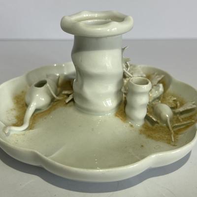 Antique MEISSEN Kings Period 1763-1774 Dragon & Rodents Candle Holder as Pictured. (1-Leaf has a Tip Brake and Needs a Good Cleaning).
