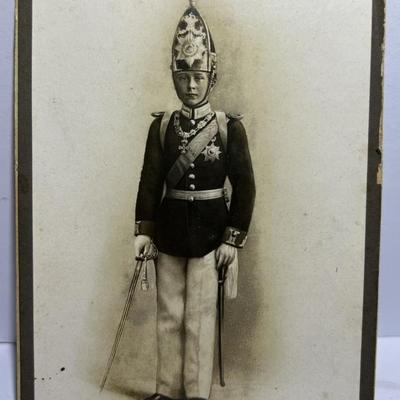 German Emperor - Kaiser Wilhelm II Photograph Card at the Age of 12 Years Old in Good Preowned Condition. (4.25" x 6.25")