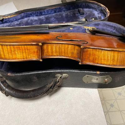 Antique Nicolaus Amatus 24" Long c1900 Violin w/Case in Fair Preowned Condition Needs Reconditioning.