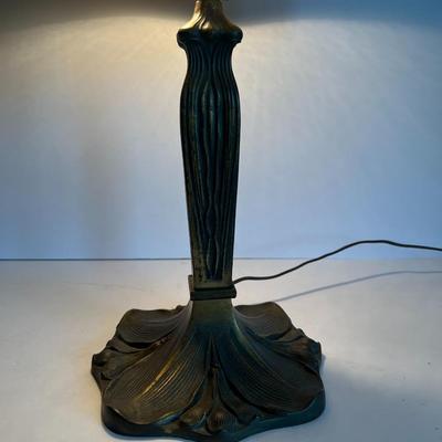 Antique c1900 Handel Style 6-Panel Slag Glass Lamp 22" Tall in Good Preowned Condition.