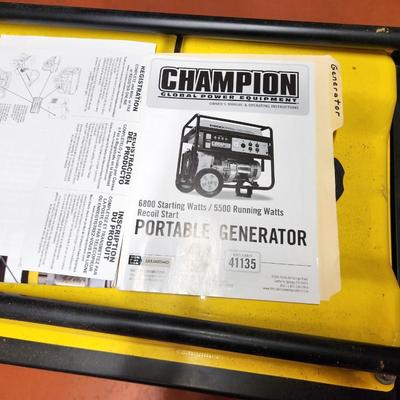 Lot #97 Champion 6800 Gas Powered Generator - Tested