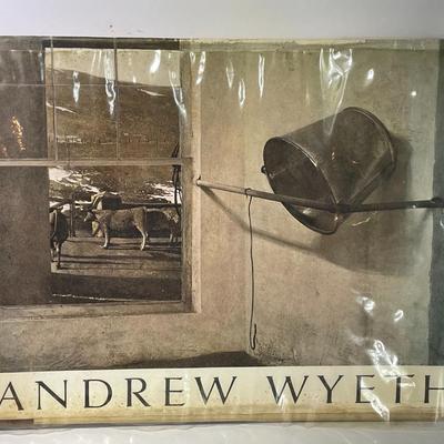 ANDREW WYETH by Richard Meryman 165 Color Prints Stated First Edition 1968 w/Some Newspaper Clippings in Fair Condition.