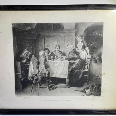 "Return of the First Voyage" by TE Rosenthal Framed Lithograph as Pictured.