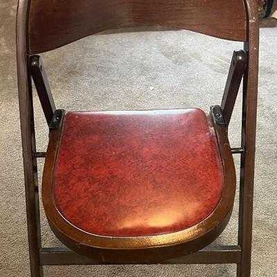 (2) Vintage Hand Made Wooden Folding Chairs in VG Preowned Condition.