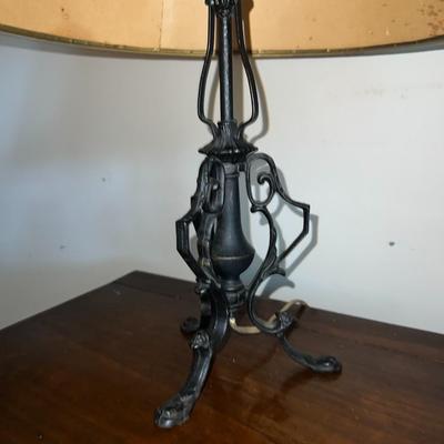 Vintage Mid-Century Cast Arts & Crafts Table Lamp 24.75" Tall as Pictured.