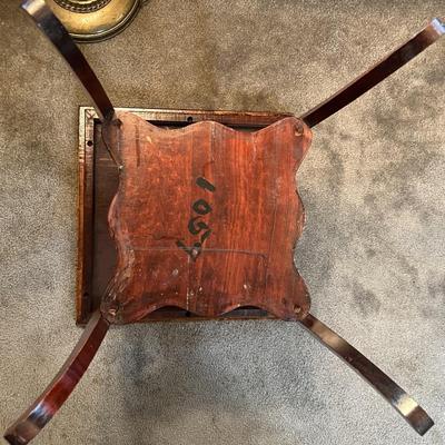 Vintage/Antique Hand Made Lamp Table 28" Tall, 20" x 20" Top in Good Preowned Condition.