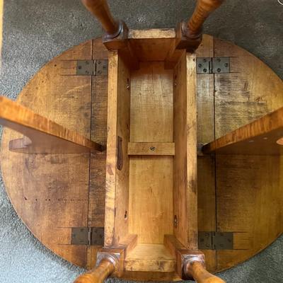 Antique Hand Made Drop Leaf Oval Table as Pictured.