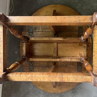 Antique Hand Made Drop Leaf Oval Table as Pictured.