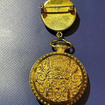 Vintage Mid-Century Dainty ANKER German Dainty Pocket Watch on an Onyx Fob in Good Working Condition as Pic'd.