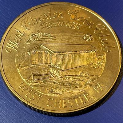 The West Chester, Pa. Coin Club Medal 1967 Commemorating Christian Sanderson Violinist in VG Condition as Pictured.