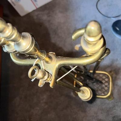 Vintage Lot of Mid-Century Brass Fireplace Tools as Pictured.