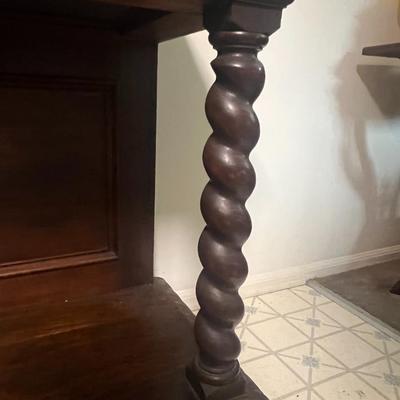 Antique Hand Carved Column Credenza w/Large Drawer 47" Long, 31" Tall & 19-1/2" Deep as Pictured.