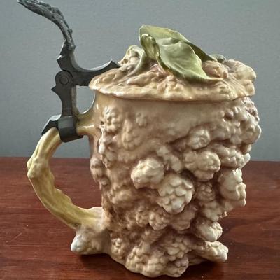 Vintage/Antique Rare German Musterschutz 1/2-l Porcelain Head/Bust Tankard Mug in VG Preowned Condition as Pictured.