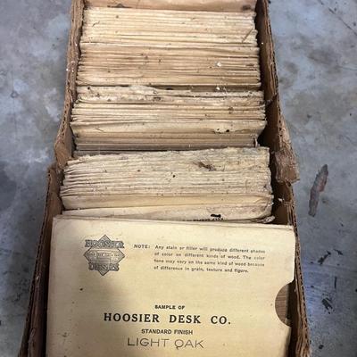 Box of Hoosier Desks Wood Samples