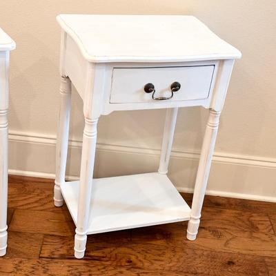 Pair (2) ~ White Distressed Accent Tables