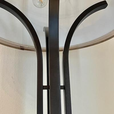 Bronze Metal Floor Lamp With Linen Drum Shade