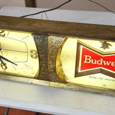 Lot #101 Budweiser Lighted Sign/Clock Combo - Project piece