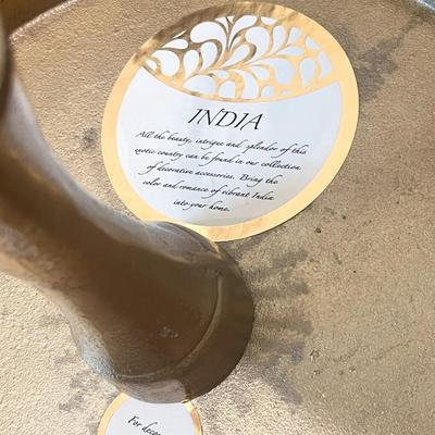 Gold Metal Round Side Table