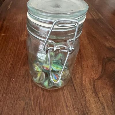 Glass Jar with Marbles