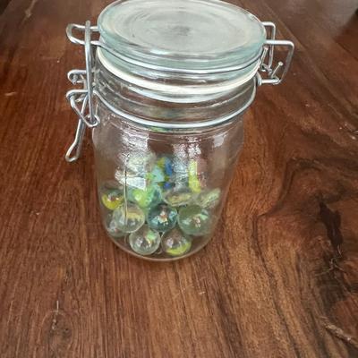 Glass Jar with Marbles