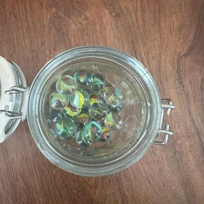 Glass Jar with Marbles