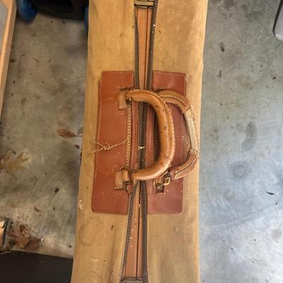 Wheary Leather Suitcase with Protective Cover