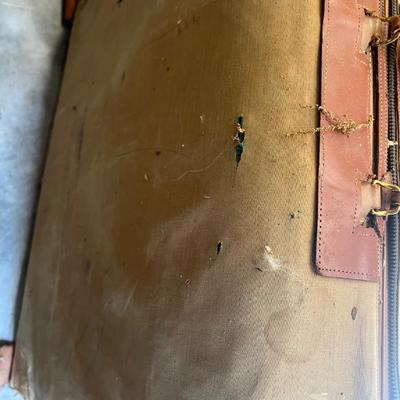Wheary Leather Suitcase with Protective Cover