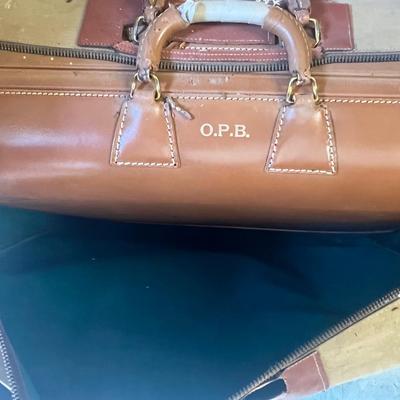 Wheary Leather Suitcase with Protective Cover
