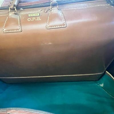 Wheary Leather Suitcase with Protective Cover